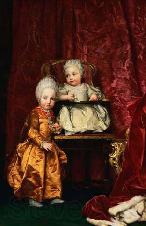 Anton Raphael Mengs Portrait of Archduke Ferdinand (1769-1824) and Archduchess Maria Anna of Austria (1770-1809), children of Leopold II, Holy Roman Emperor Spain oil painting art